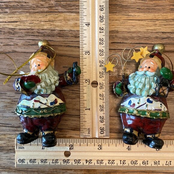 Seven Vintage Santa Resin Ornaments - Picture 11 of 11